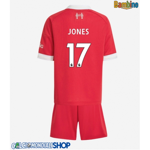 Maglie da calcio Liverpool Curtis Jones #17 Prima Maglia Bambino 2025-26 Manica Corta + Pantaloni corti)